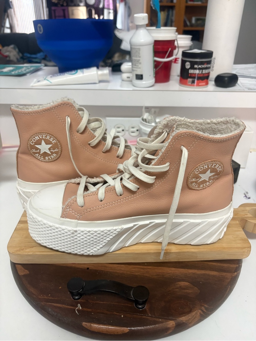 Converse Chuck Taylor All Star Lift 2X High Top Platform Sneakers-Vachetta Beige